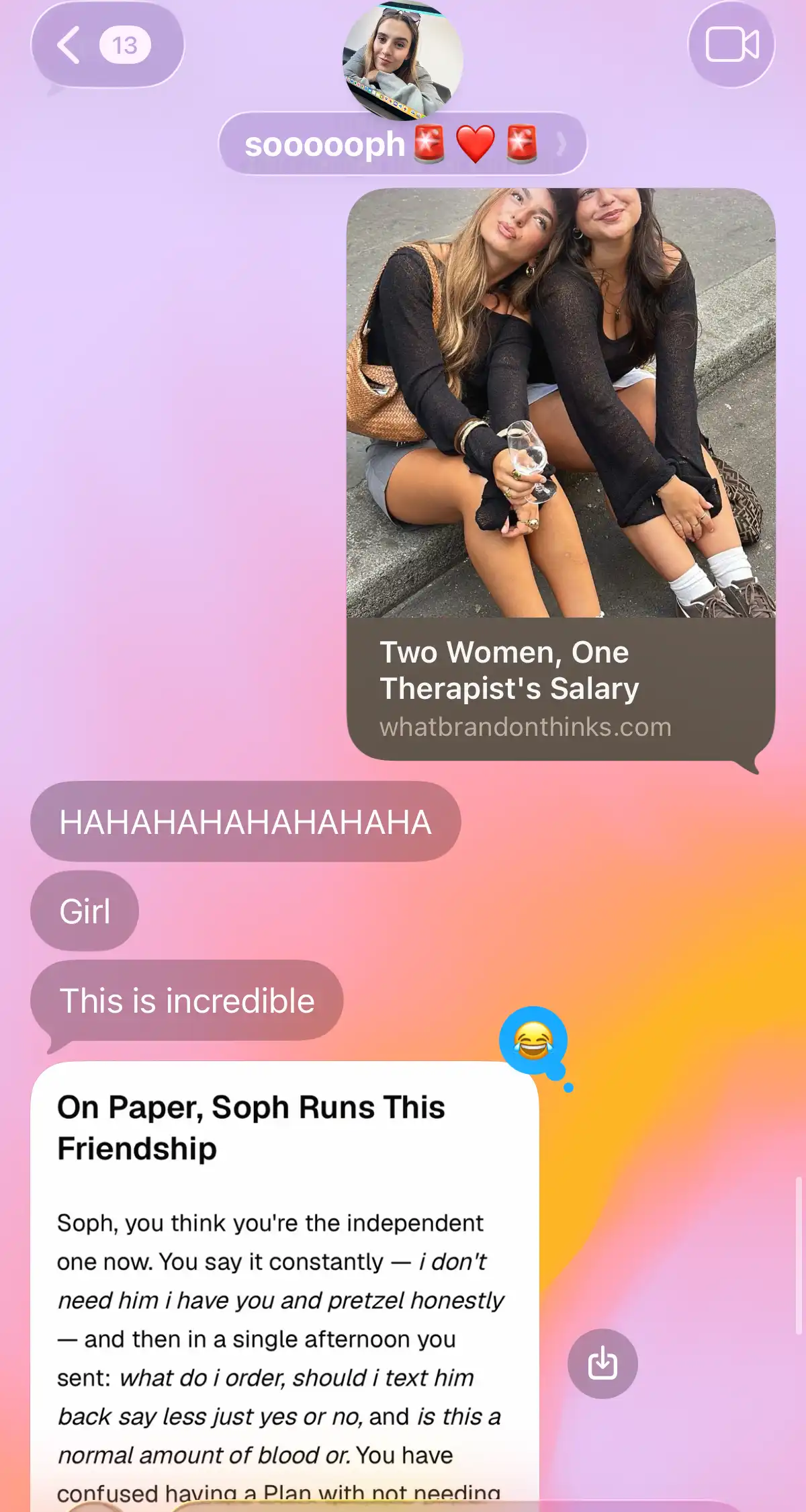 👭 Best friends · part 1 reaction to a Brandon report