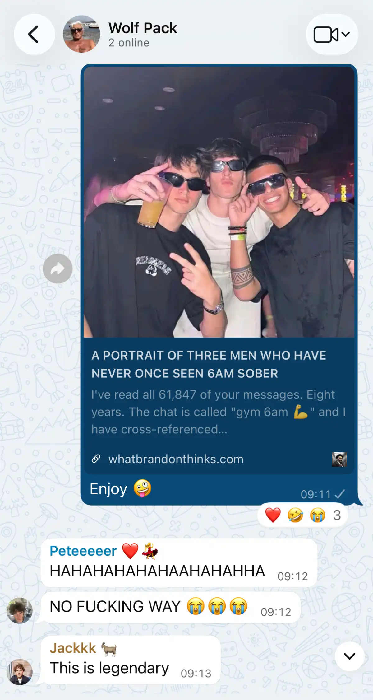 🐐 Boys group reaction to a Brandon report