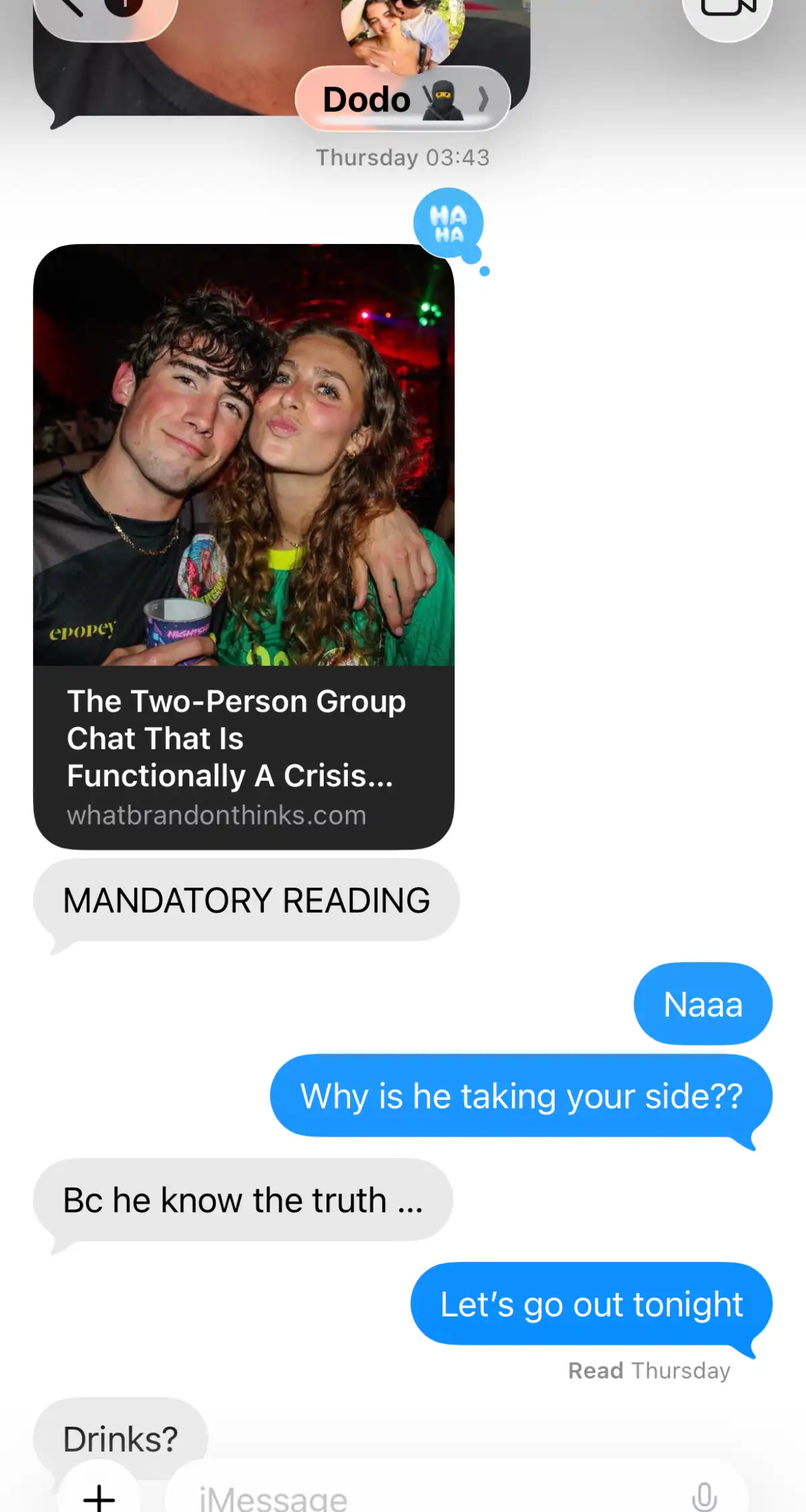 💑 Situationship reaction to a Brandon report