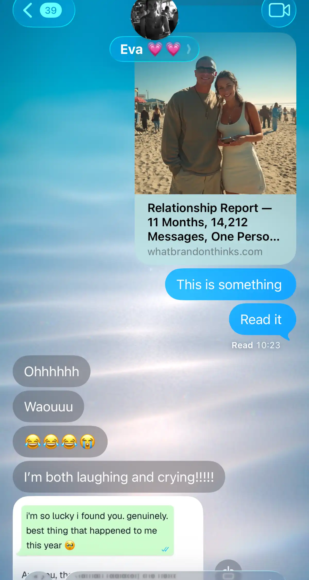🥹 11 months reaction to a Brandon report
